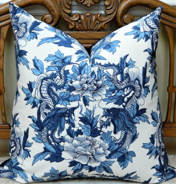 Ralph Lauren Nanking Ming Blue and White decorative Pillow Cover