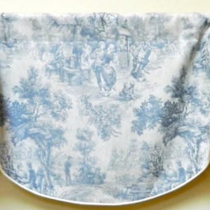 Regal Nicholas-Wedgewood-Window Valance / Lined Valance /Rod Pocket Scalloped Valance / &quot;House Party&quot; Patterned French Country Toile / Linen