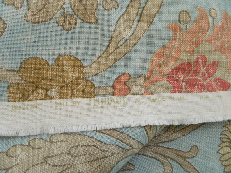 Fabric Sale-3 Yards Thibaut Buccini In Aqua Fabric Home Decor Drapery Fabric