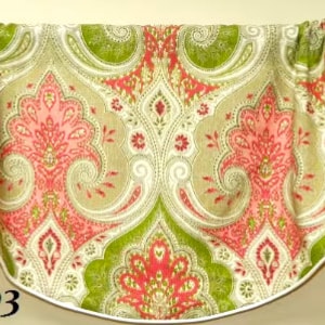 Kravet &quot;Latika&quot; Geranium by Echo Window Valance /Corded, Lined Valance/ Rod Pocket Scalloped Valance/ Linen