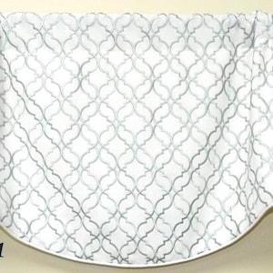 Pindler&Pindler-Trabzon Spa- Window Valance / Corded Lined Valance / Rod Pocket Scalloped Valance / Embroidered Geometric Fabric