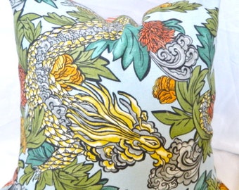 Robert Allen Ming Dragon-Aquatint- Decorative throw Pillow Cover lumbar pillow Cover Made to Order
