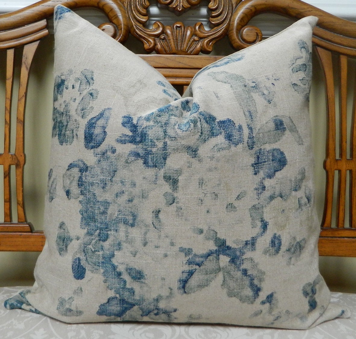 Ralph Lauren Jardin Floral Artist BLUE Decorative Throw Pillow Etsy