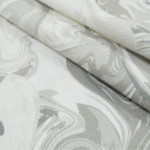 Remnant Fabric Sale-Kravet MARBLE SWIRL SILVER 100% Designer Linen Fabric For Home Drapery Upholstery Fabric