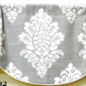 Covington Croydon in Truffle Pattern-Window Valance / Lined, Corded Valance / Rod Pocket Scalloped Valance / Linen