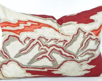Robert Allen Chattingham Henna Decorative Throw Pillow Lumbar Cover Linen Blend Made to Order