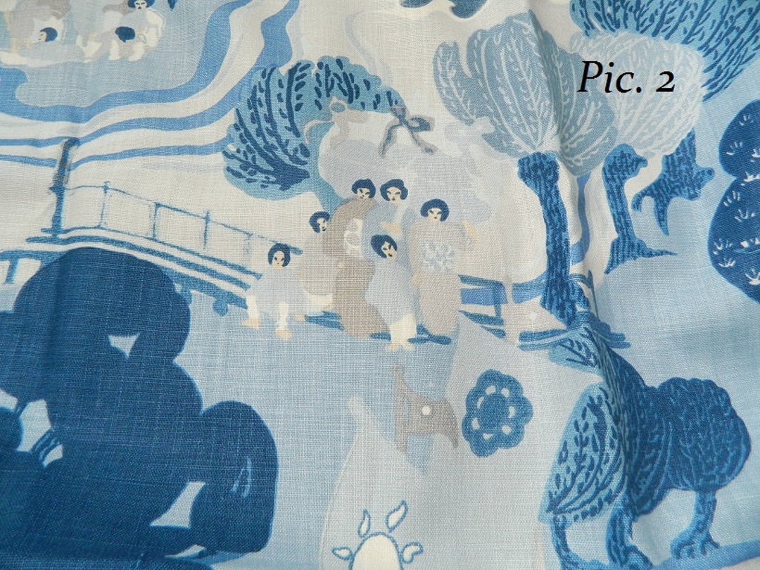 Schumacher PEARL RIVER in BLUES - Decorative Throw Pillow Euro Sham ...