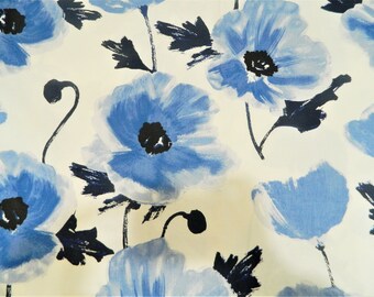 Both Sided Kravet Amapola Cornflower Blue Botanical Decorative Throw Pillow Cover Chintz Cotton Fabric Made to Order