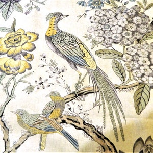 Thibaut Villeneuve Yellow/Gray By Anna French-Decorative Throw Pillow Cover Asian Chinoiserie Pattern 100% Linen Made to Order