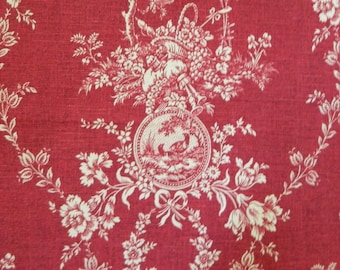 Both Sided Waverly Country House Red-Decorative Throw Pillow Euro Sham Lumbar Pillow Cover French Country Pattern Linen Toile Made to Order