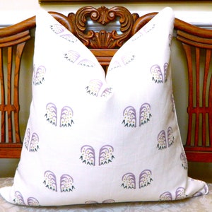 Erika M. Powell Textiles Willow Petunia Pillow Cover Euro Sham 100% Linen Fabric Single Sided Made to Order