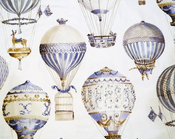 Manuel Canovas Paris "L'Envol" Ciel Pillow Cover-Decorative Pillow 100%  Cotton Fabric Single Sided Made to Order