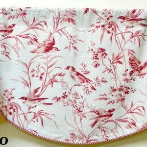 Projet-Rouge- French general  - Window Valance / Lined and Corded Rod Pocket Scallop Valance / Red Linen Toile