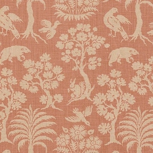 Housse de coussin décorative décorative Schumacher au pays des merveilles, tissu 100 % lin, simple face, fabriquée sur commande
