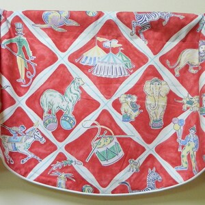 Circus By Broomcraft  Window Valance / Corded, Lined Valance/ Rod Pocket Scalloped Valance