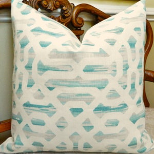 Frame In Beach Throw Pillow Cover Made with Kravet Jeffrey Alan Marks 100% Heavy Linen Fabric Single Sided Made to Order