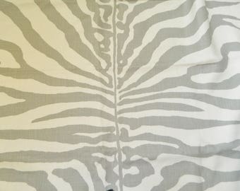 Scalamandre Zebra Zinc -Decorative Throw Pillow Cover Euro Sham Lumbar Pillow Cover Animal Pattern 100% Heavy Linen Made to Order