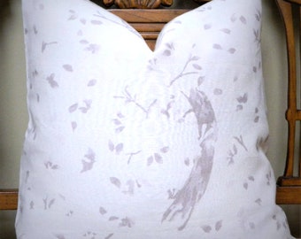 Both Sided Throw Pillow Covers-Zak + Fox Hanami  in Mountbatten Pillow Cover Euro Sham Cover-100% Natural Linen Fabric Made to Order