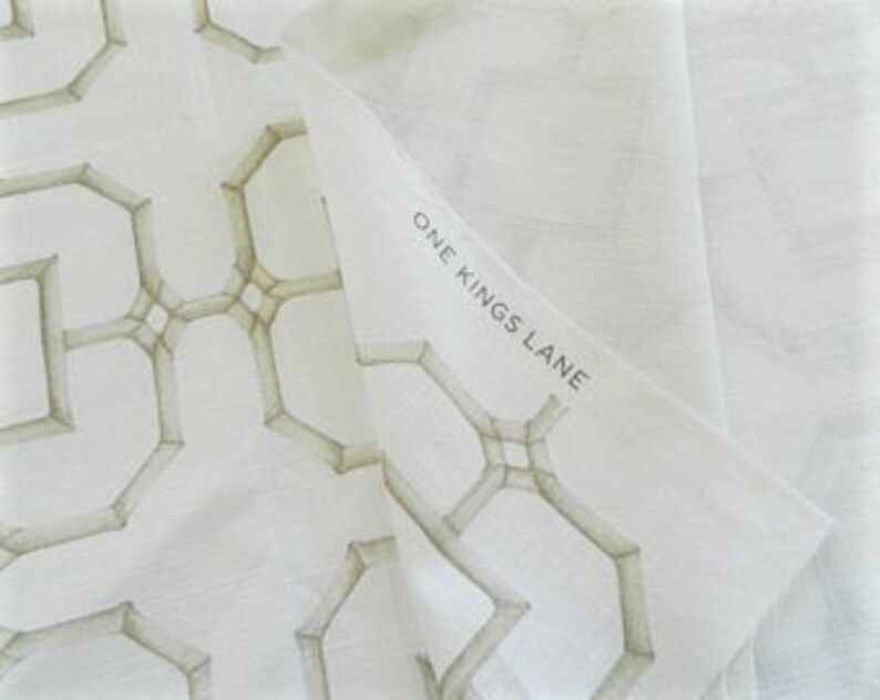 One Kings Lane Bamboo Trellis Decorative Throw Pillow Euro Sham Lumbar Pillow Cover Linen Blend Made to Order