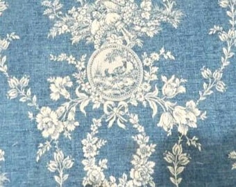 Country House Chambray by Wavery French Country Window Valance Lined Corded Scalloped Valance Cotton Fabric
