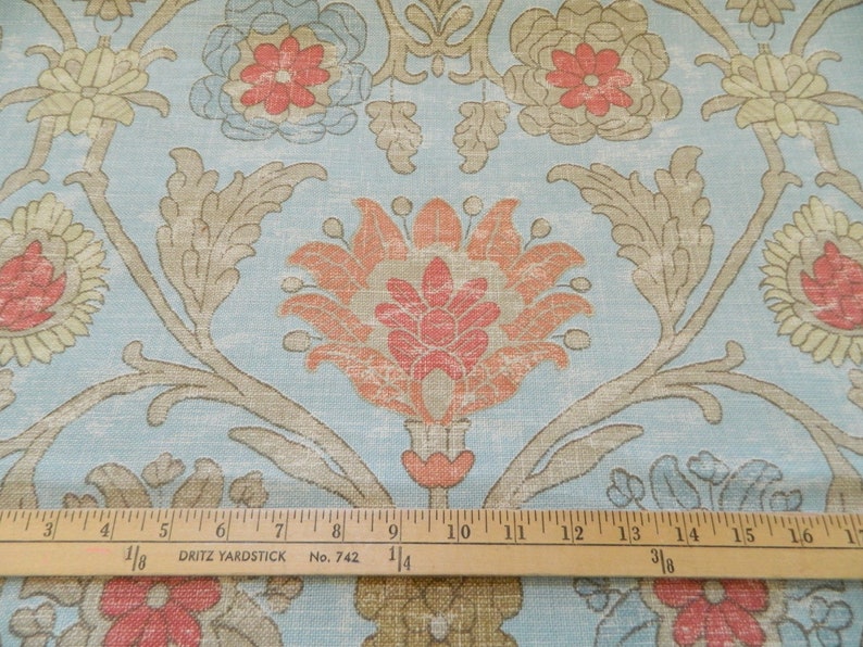 Fabric Sale-3 Yards Thibaut Buccini In Aqua Fabric Home Decor Drapery Fabric