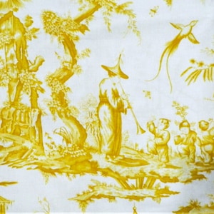 Schumacher Shengyou Toile Yellow-Decorative Throw Pillow Linen Blend Table Print Fabric Asian/Chinoiserie 4 Patterns Available Made to Order