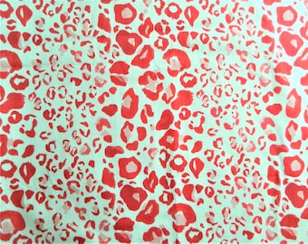 Coral Leopard/Cheetah Animal Printed-Decorative Pillow Euro Sham Lumbar Pillow Cover 100% Linen Both Sided Made to Order