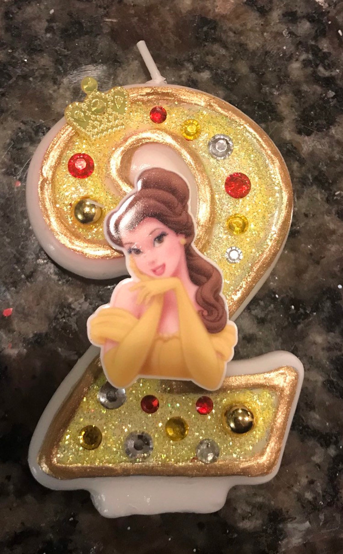 3 inch Beauty and the Beast birthday candle Belle candle Etsy