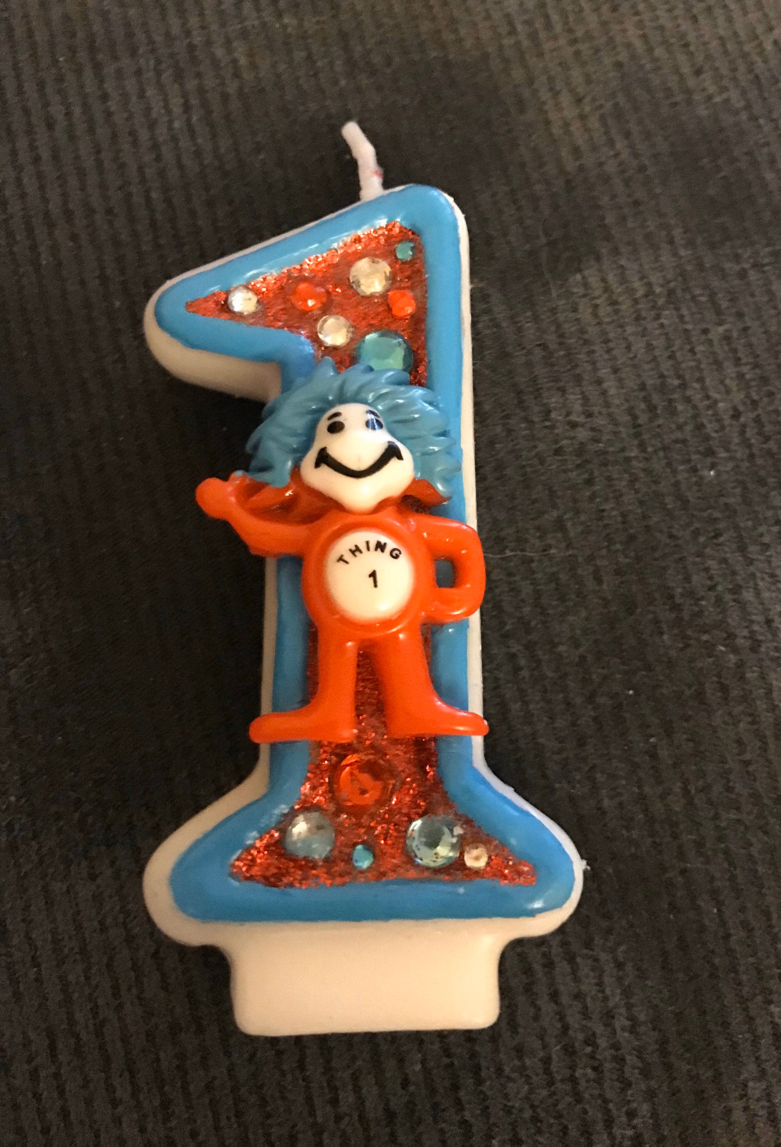 3 inch Thing 1 birthday candle Dr. Seuss The cat in the hat | Etsy