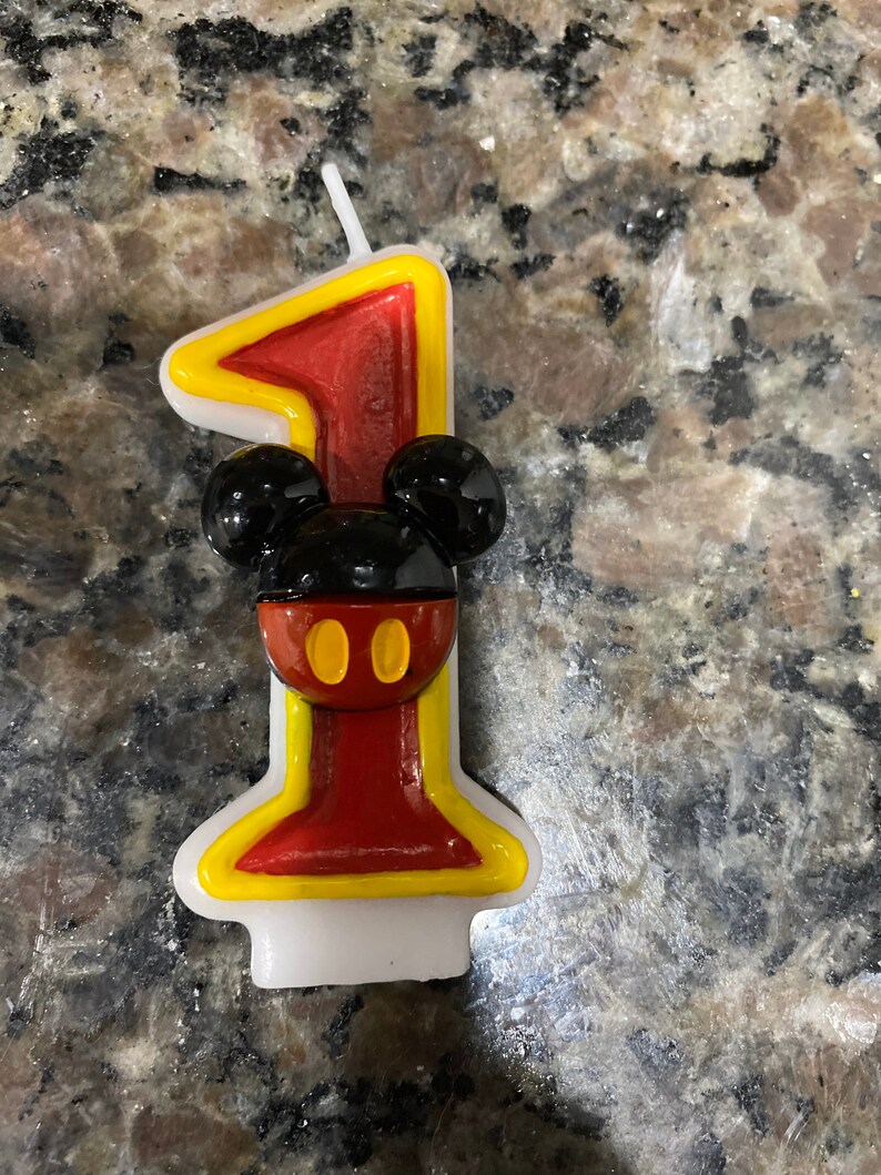 3 Inch Mickey Mouse Birthday Candle Disney Candle Custom Etsy