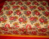 Vintage Cloth Covered Sewing Box Etui, Made in England