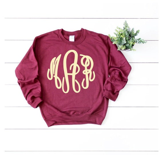 etsy monogram sweatshirt