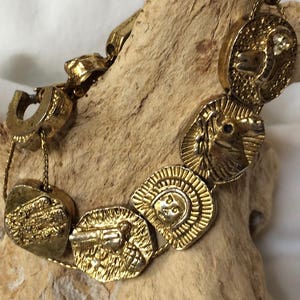 Vintage Western Themed Slide gold tone bracelet