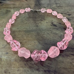 Vintage Pink bead necklace