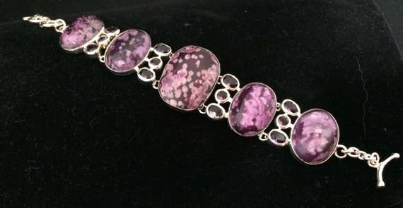 Amethyst and purple stone Bracelet in Sterling Si… - image 4