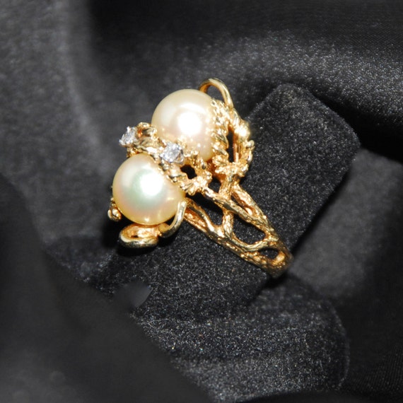 Diamonds, Pearls, and Gold Ring