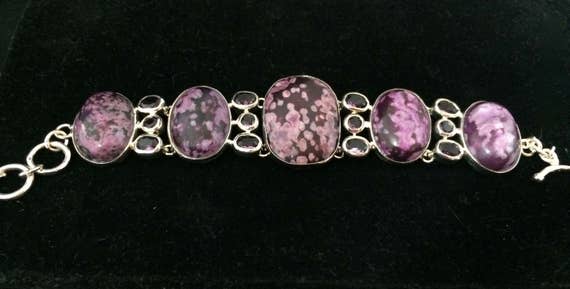Amethyst and purple stone Bracelet in Sterling Si… - image 3