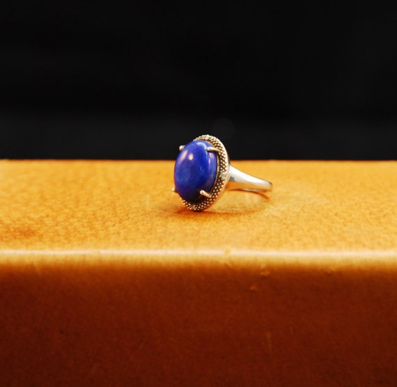 Handcrafted Sterling Silver Lapis Luzuli ring - image 2