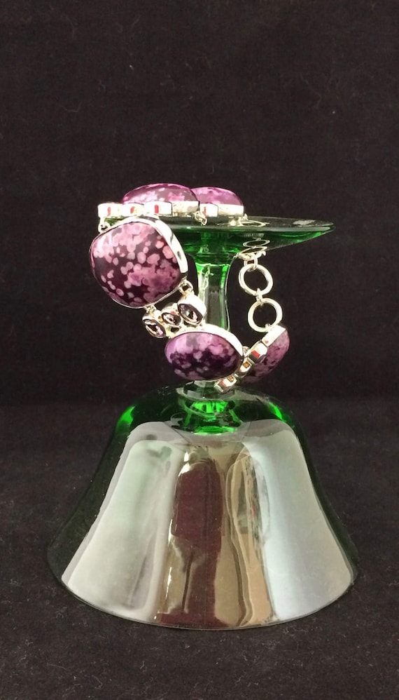 Amethyst and purple stone Bracelet in Sterling Sil