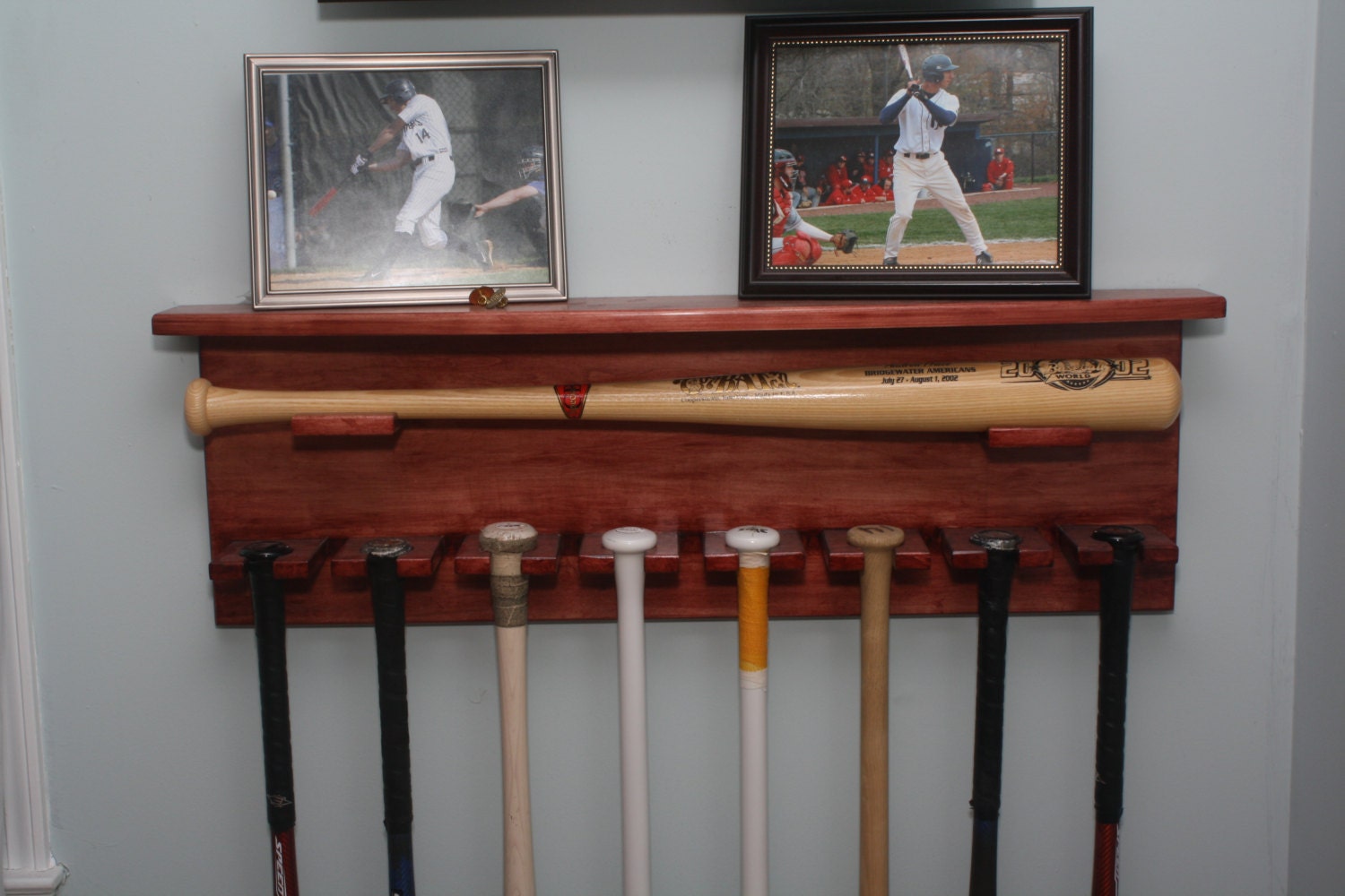 Baseball Mini Bat Display Wall Shelf Etsy