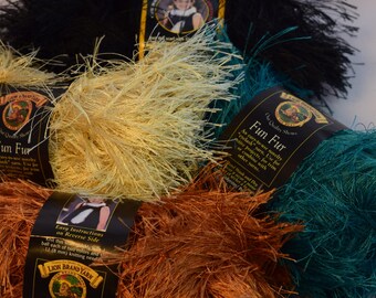 Lion Brand Fun Fur Yarn in 4 colors