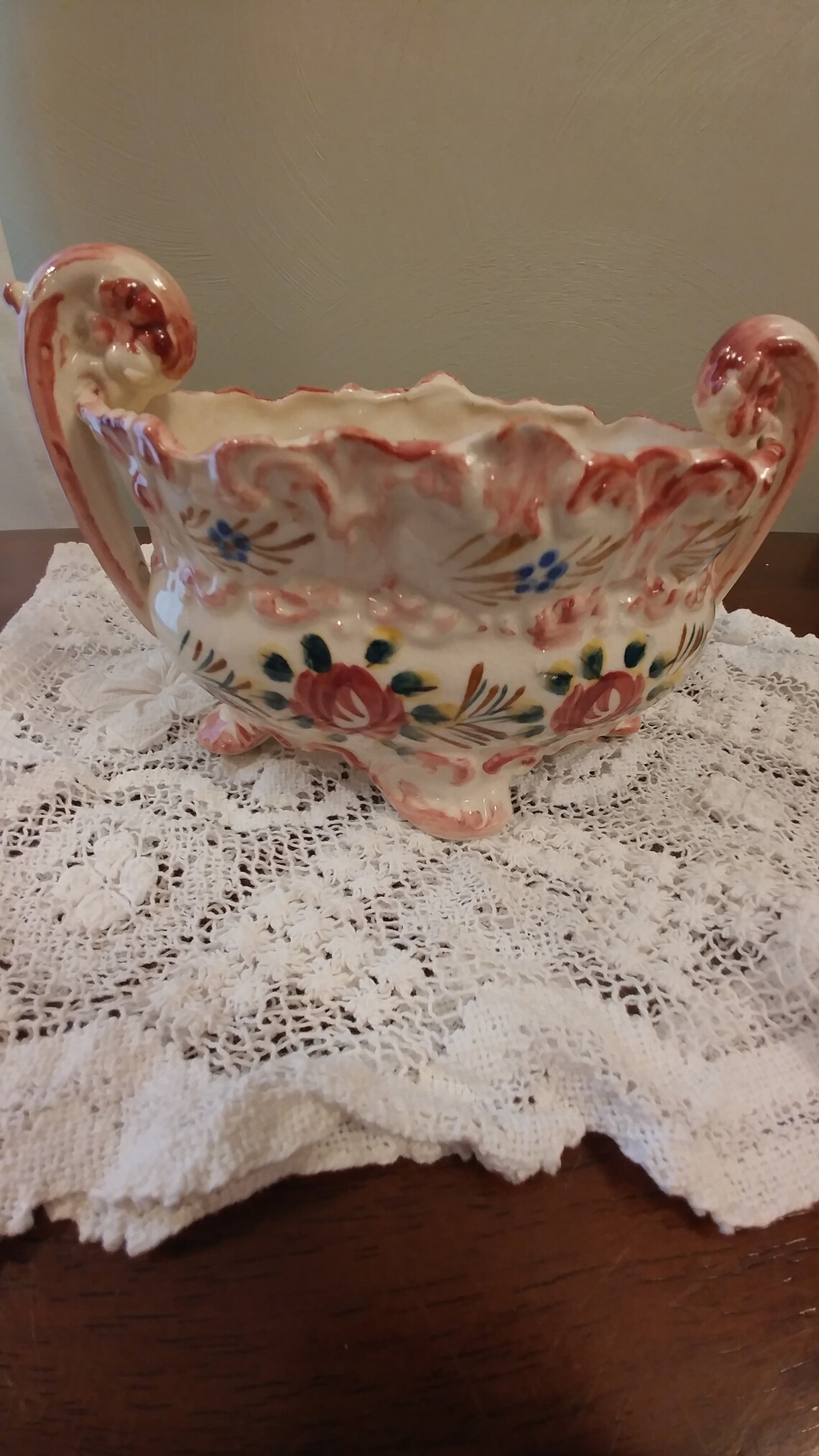 Ceramic Floral Plant Holder/vase Etsy