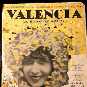 Vintage Valencia Sheet Music: 1920s Roaring Twenties Memorabilia