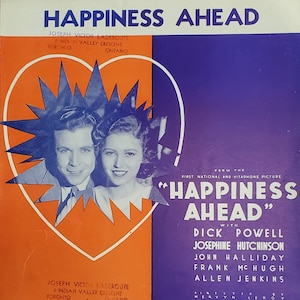 Happiness Ahead Vintage Sheet Music 1934