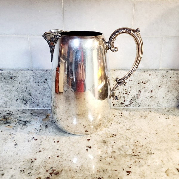 Vintage Silverplate Water Pitcher Vase Wm Rogers