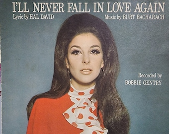 I'll Never Fall in Love Again Vintage Sheet Music Bobbie Gentry
