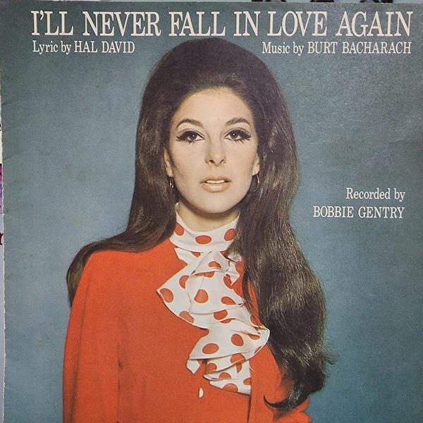 I'll Never Fall in Love Again Vintage Sheet Music Bobbie Gentry