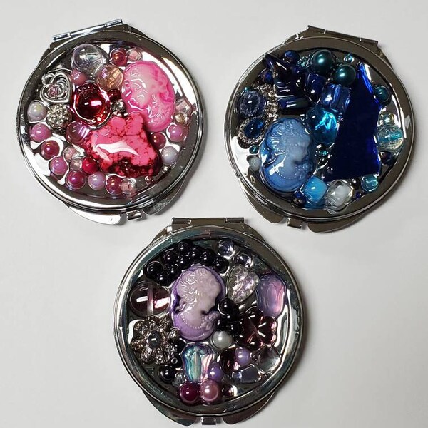 Cameo Collage Compact Mirrors Handmade Choose a Color