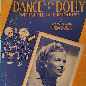 Dance with a Dolly with a Hole in Her Stocking Vintage Sheet Music Evelyn Knight 1944 image 1