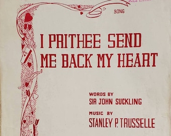 I Prithee Send Me Back My Heart 1946 Vintage Sheet Music